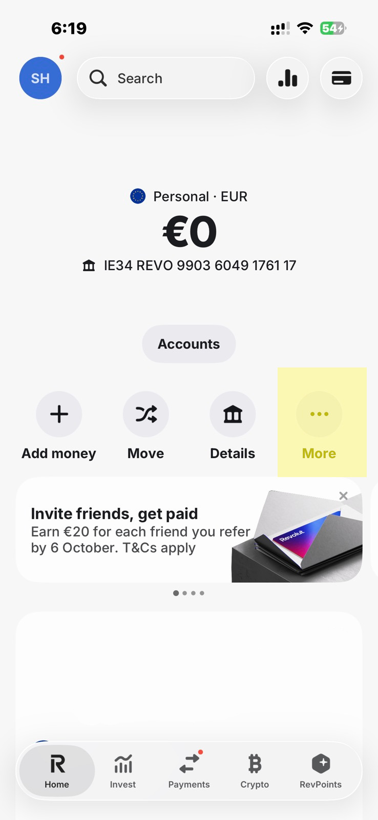 Revolut export step 1